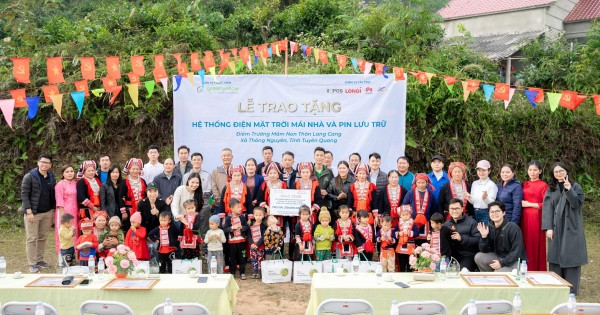 GreenYellow mang điện mặt trời thắp sáng điểm trường vùng cao Tuyên Quang